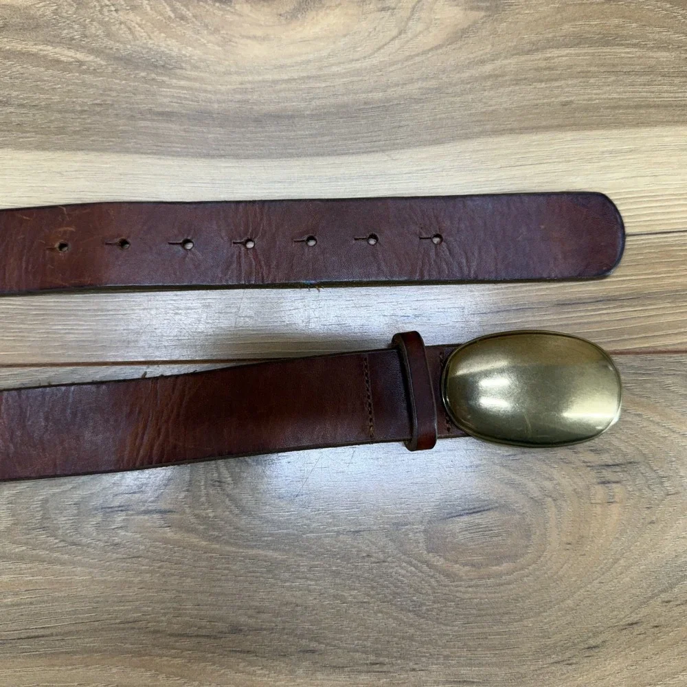 J.Crew Genuine Italian Leather Brown Belt Womens L Large 36 38 USA Made Casual